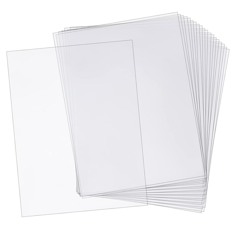 AHANDMAKER 20 Pcs Clear PVC Flexible Plastic Board Sheet, 8.25 x 11.75 inch Clear Plastic Sheet with Protective Paper for Craft, Windows, Picture Frames, DIY Display Projects - Image 1